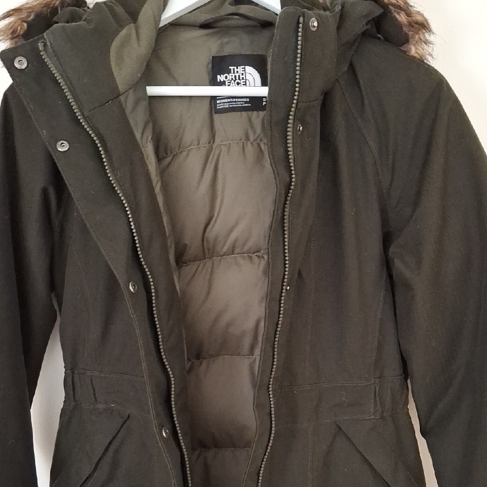 The North Face Women's Dark Green Size S Long Parka Ski Jacket - Picture 8 of 10